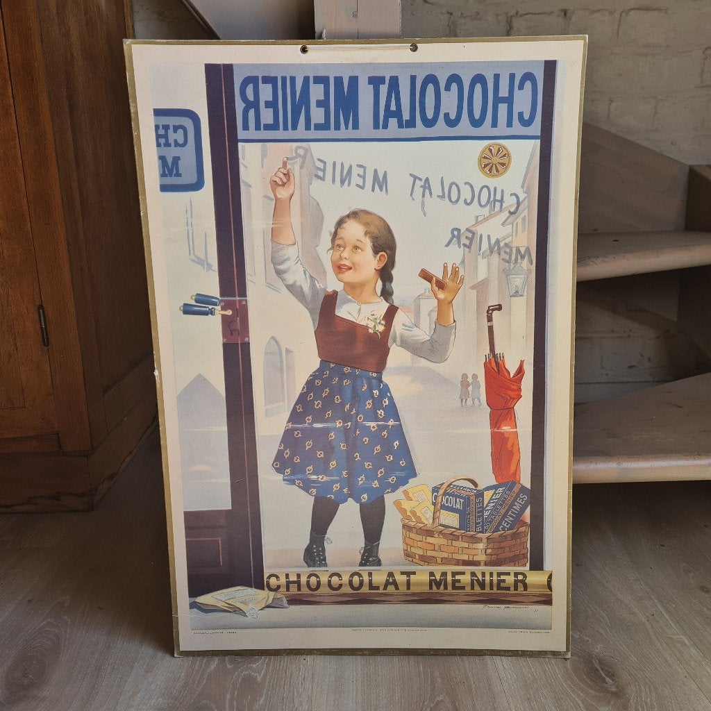 Chocolat menier 1978, Verzamelen, Merken en Reclamevoorwerpen, Ophalen of Verzenden, Reclamebord
