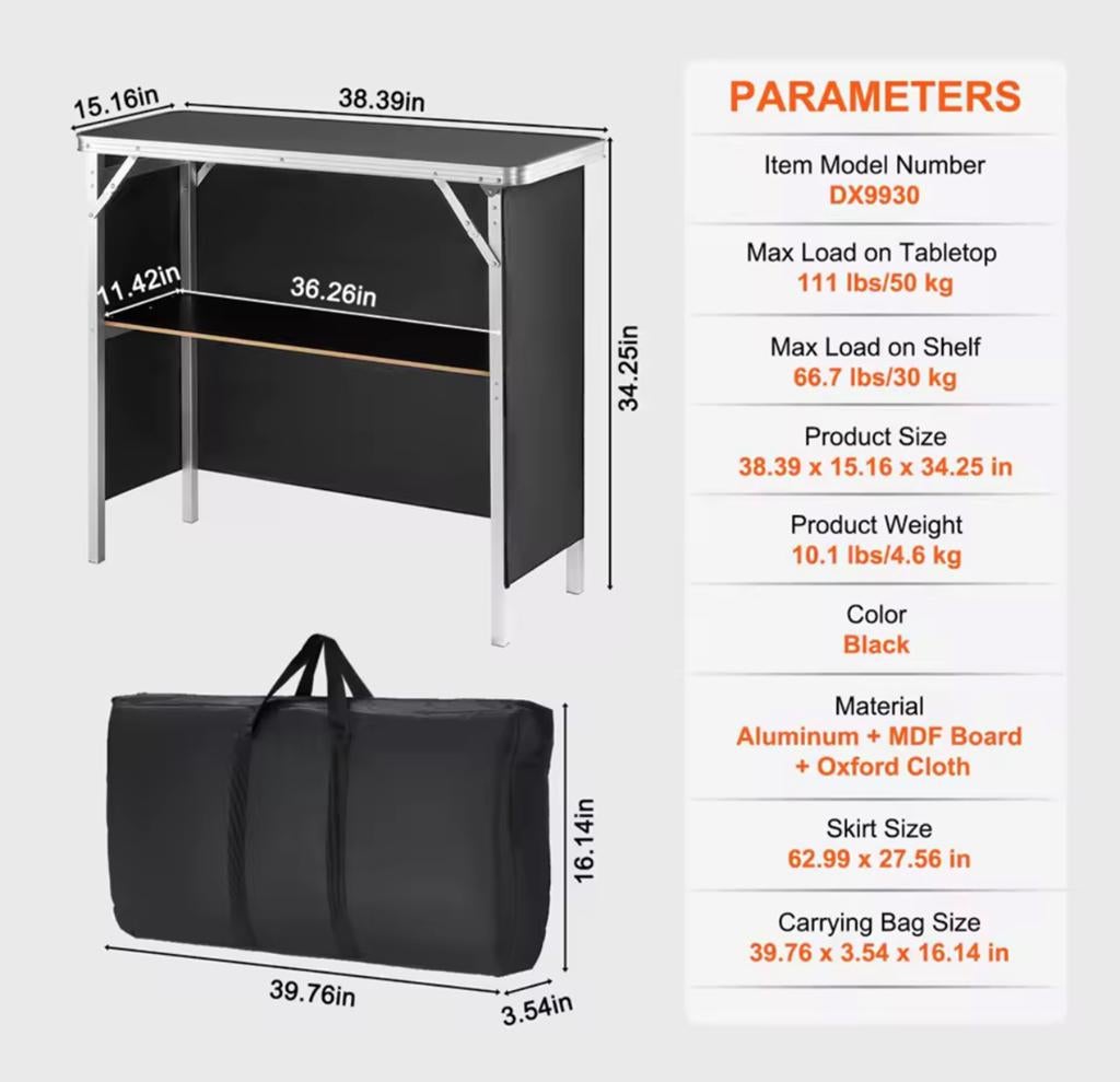 Table bar pliable avec sac de transport neuf, Caravanes & Camping, Meubles de camping, Enlèvement, Neuf