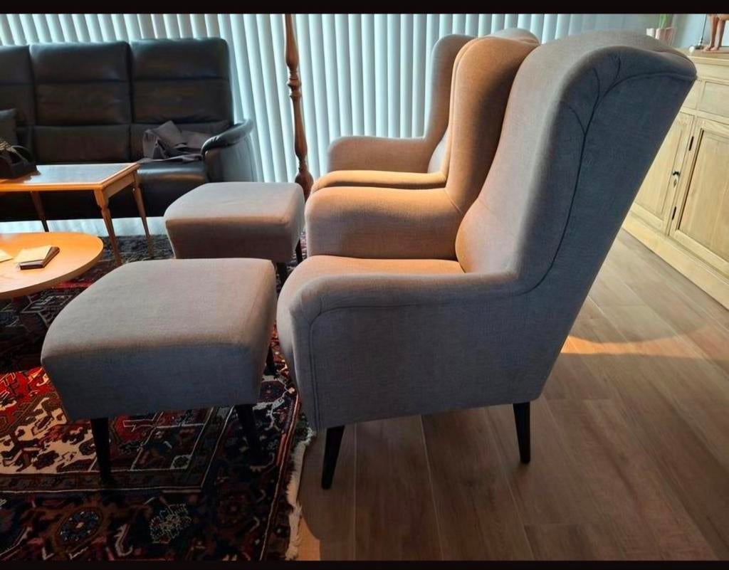 2 zetels met poef ., Huis en Inrichting, Ophalen