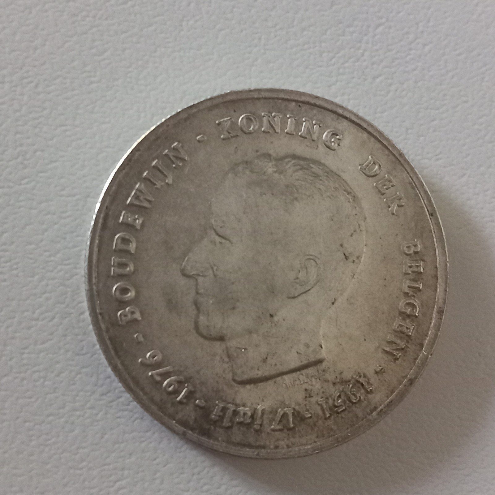 Zilver munt 250F Boudewijn 1976, Ophalen of Verzenden, Zilver, Zilver