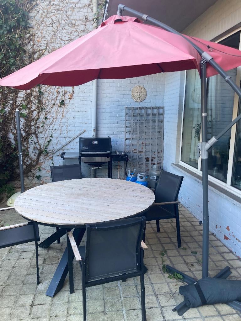 Salon de jardin complet en bon état pour terrasse ou jardin, Jardin & Terrasse, Aluminium, Comme neuf, Sets de jardin, Enlèvement