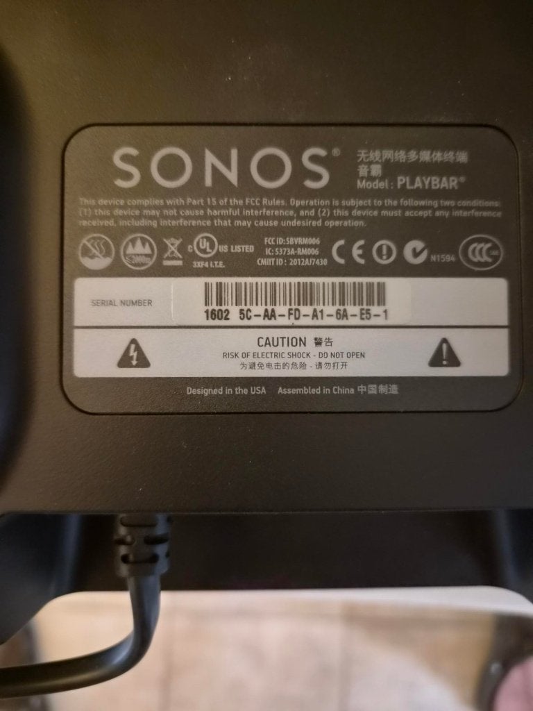 Sonos playbar, Ophalen, Gebruikt