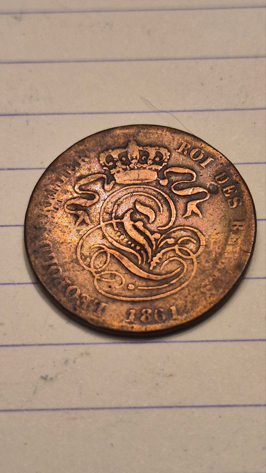 2 centiem koper leopold 1 van 1861 Frans, Timbres & Monnaies, Monnaies | Belgique, Enlèvement ou Envoi, Autre, Monnaie en vrac