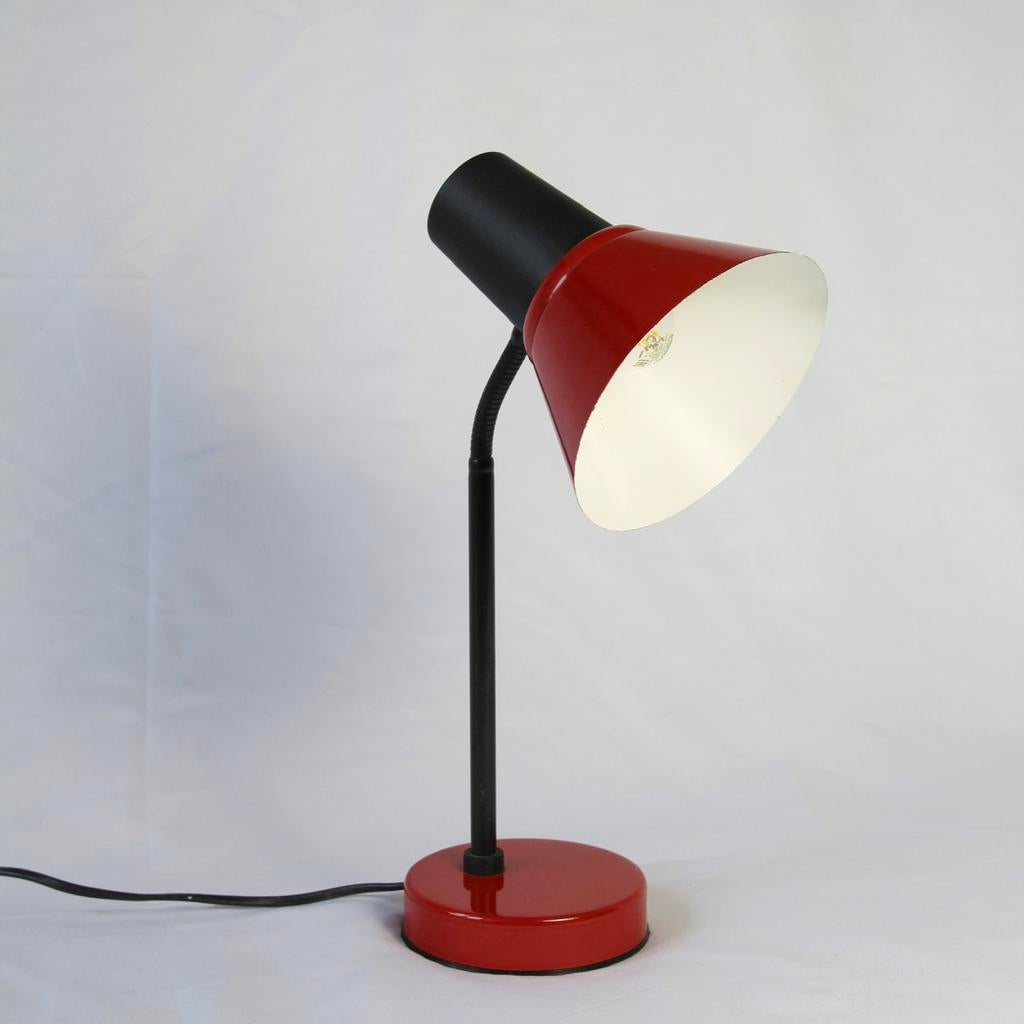 Vintage Massive Bureaulamp –  Rood – Jaren '80, Antiek en Kunst, Ophalen of Verzenden