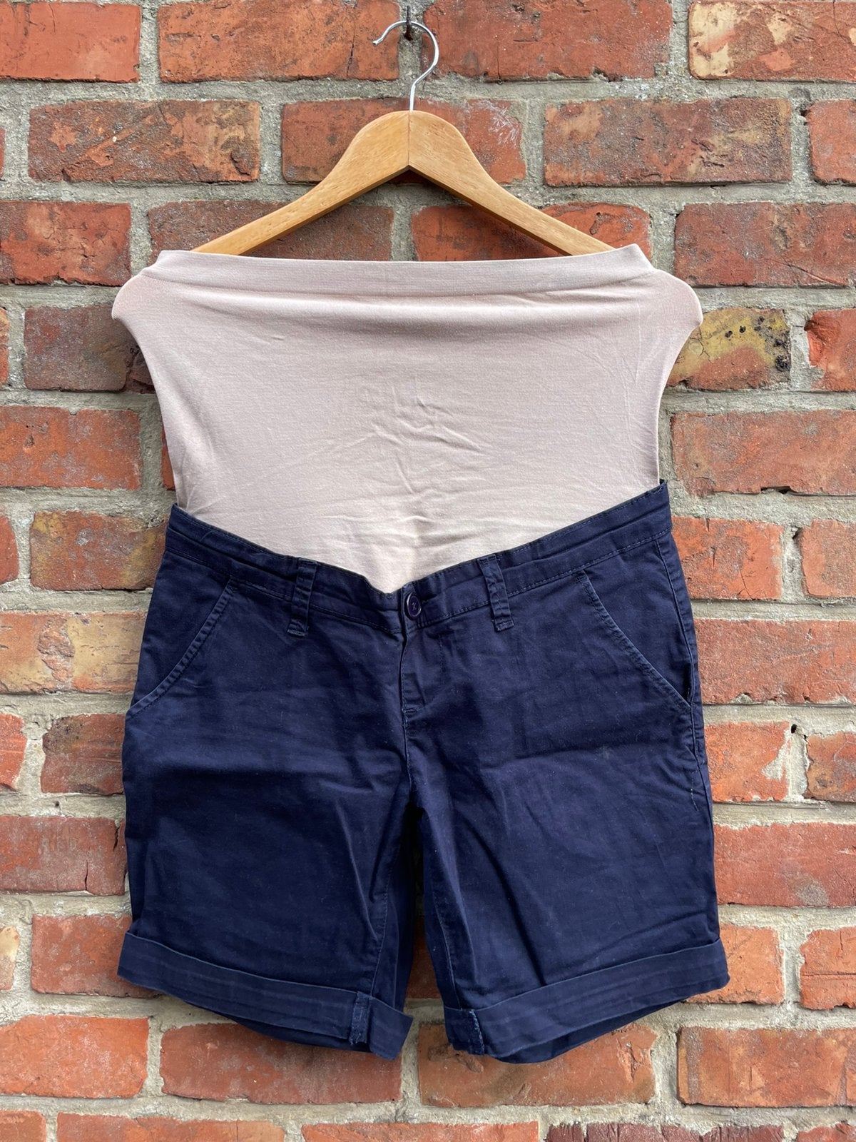 Zalando - essentials maternity - korte zwangerschapsbroek S, Kleding | Dames, Zwangerschapskleding, Ophalen, Blauw, Zo goed als nieuw