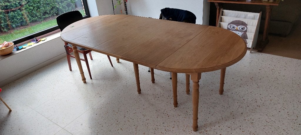 Houten eettafel  - verlengbaar van 110 tot 310cm, Maison & Meubles, Comme neuf, 100 à 150 cm, Enlèvement, Ovale