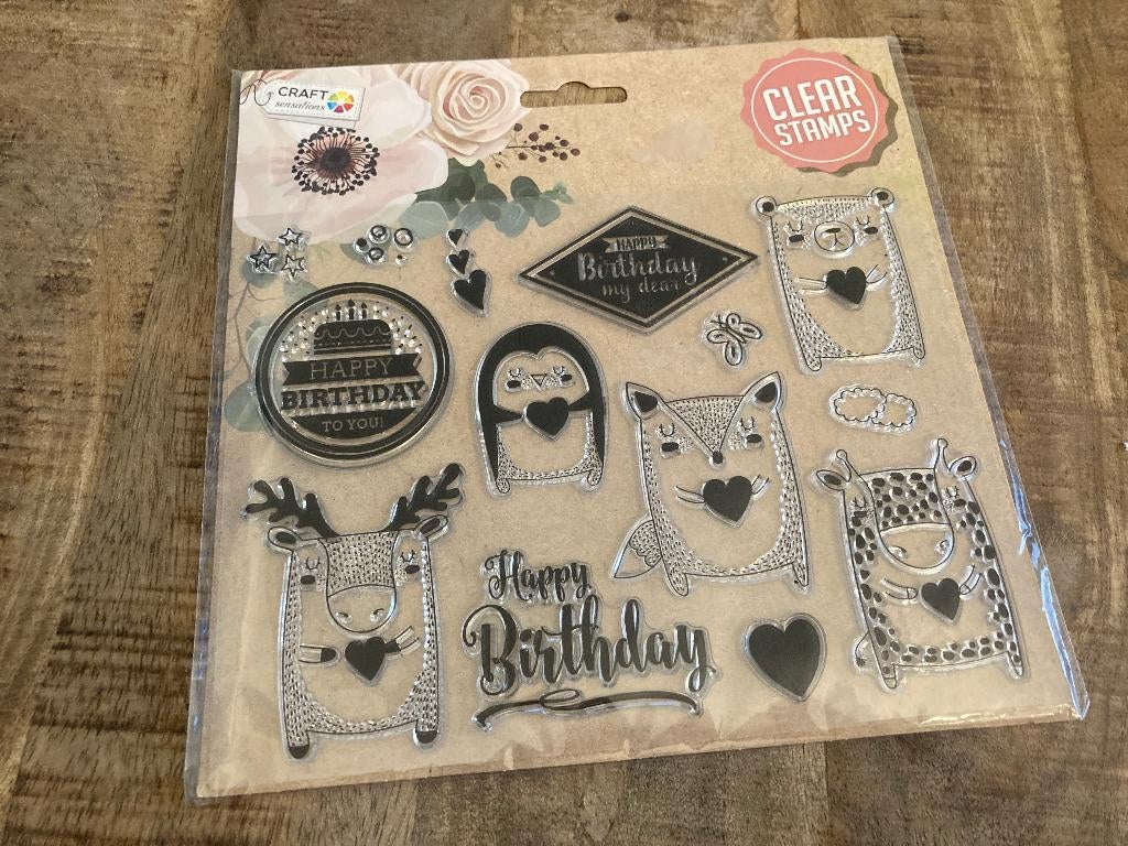 Clear stamps 'Happy Birthday' - Craft Sensations, Hobby en Vrije tijd, Ophalen of Verzenden, Nieuw, Clearstamp