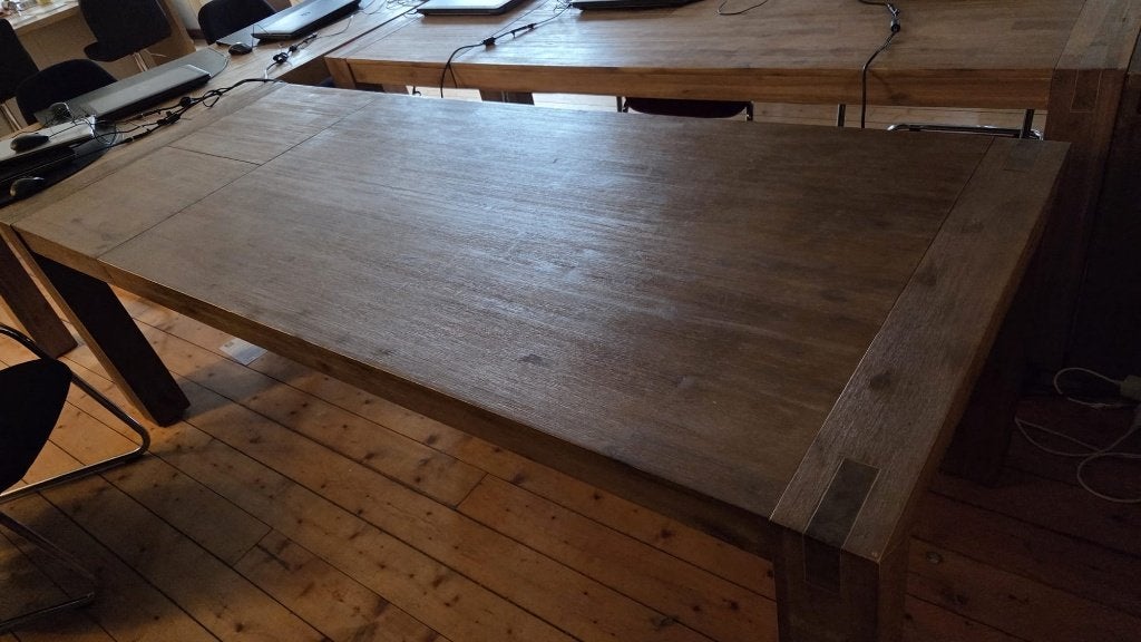eettafel pronto, Huis en Inrichting, Tafels | Eettafels, Ophalen, Gebruikt, Teakhout, 200 cm of meer