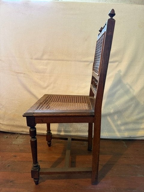 5 sfeervolle, antieke eetkamerstoelen, Enlèvement