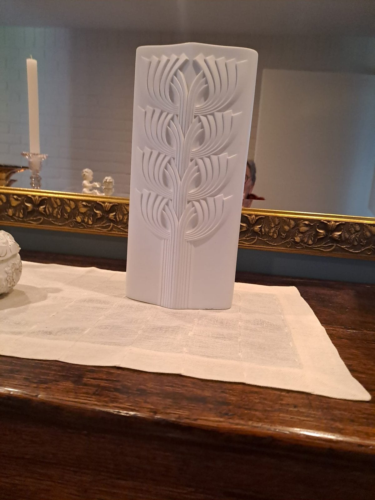 Rosenthal studio line witte biscuit vaas, Antiek en Kunst, Ophalen of Verzenden