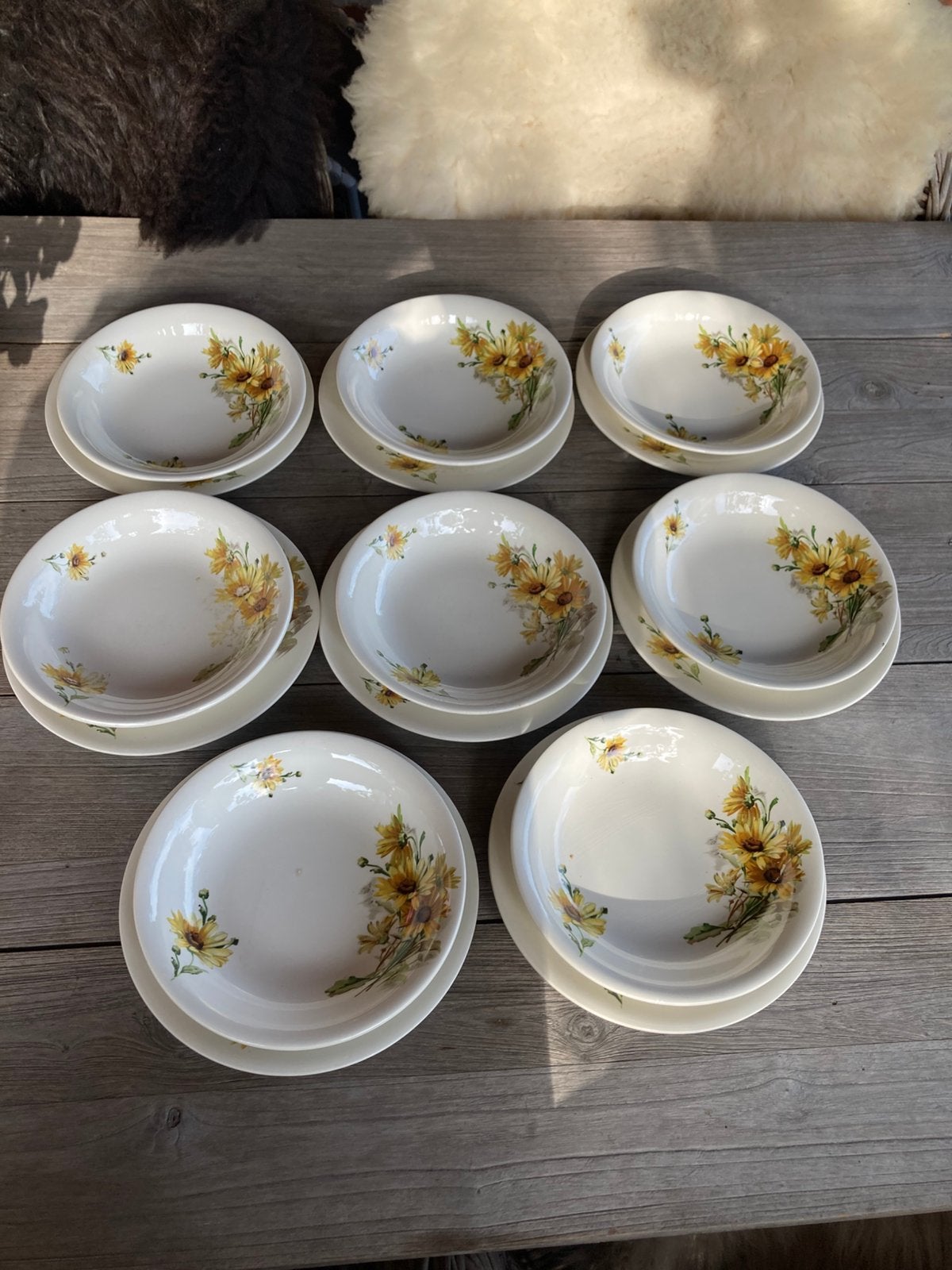 Vaisselle Boch Daisy pour 8 personnes, Antiquités & Art, Antiquités | Services (vaisselle) complet, Enlèvement