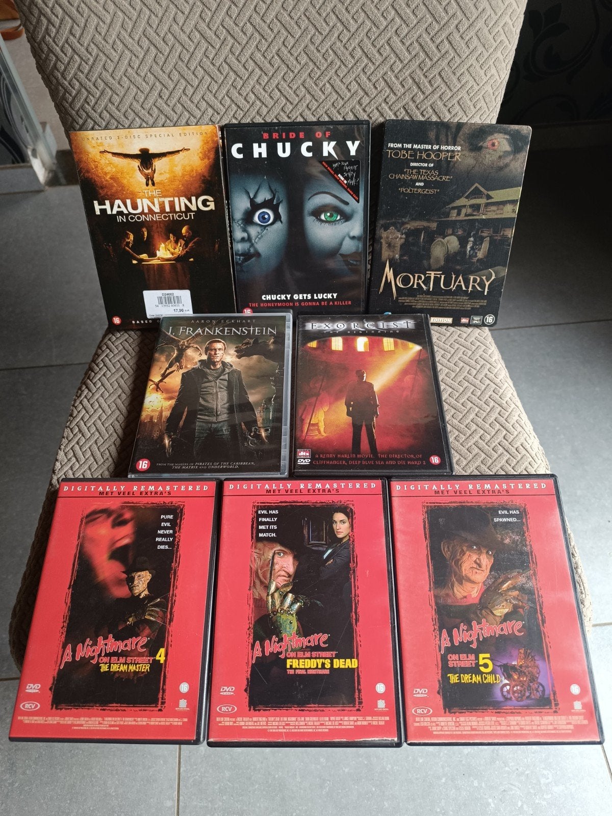 8 x horror dvd's, Ophalen of Verzenden