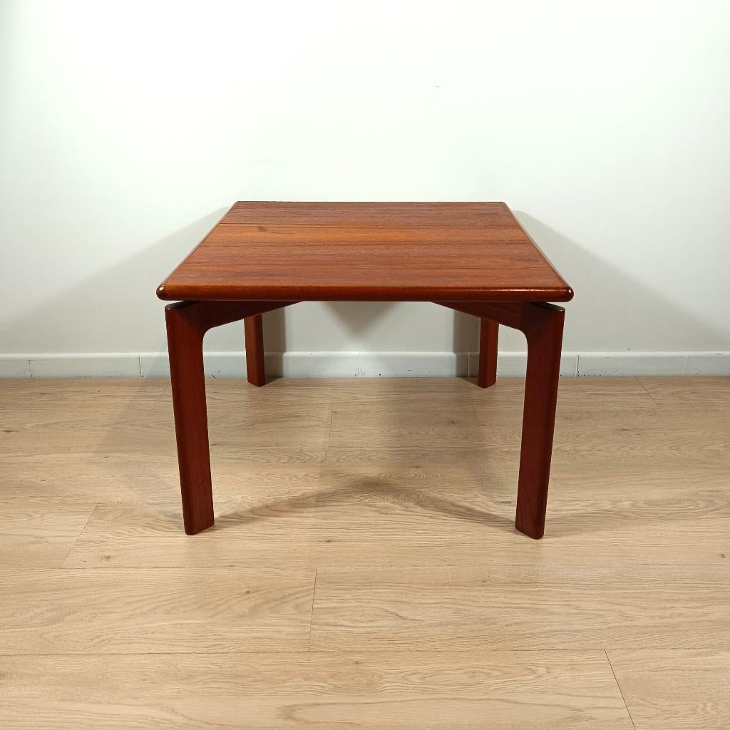 Vintage salontafel in teak, Huis en Inrichting, Tafels | Salontafels, Ophalen, Gebruikt, Vierkant, Teakhout