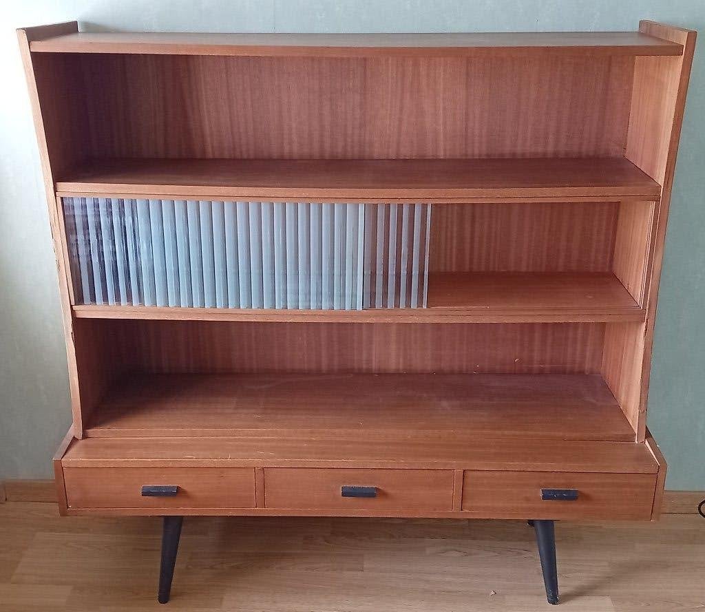 Vintage boekenkast jaren 60, Huis en Inrichting, Kasten | Boekenkasten, Ophalen, Gebruikt