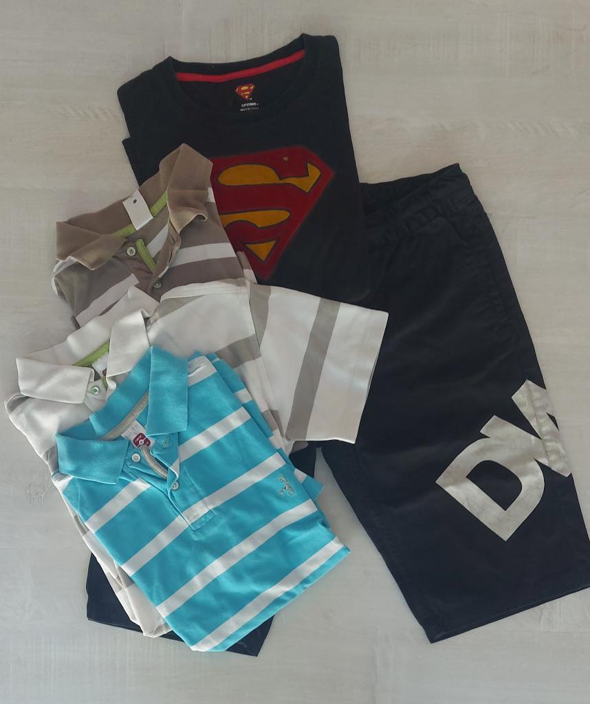 5 pièces : 3 polos, 1 t-shirt, 1 short. 13 ans/158cm, Enlèvement, Utilisé, Garçon