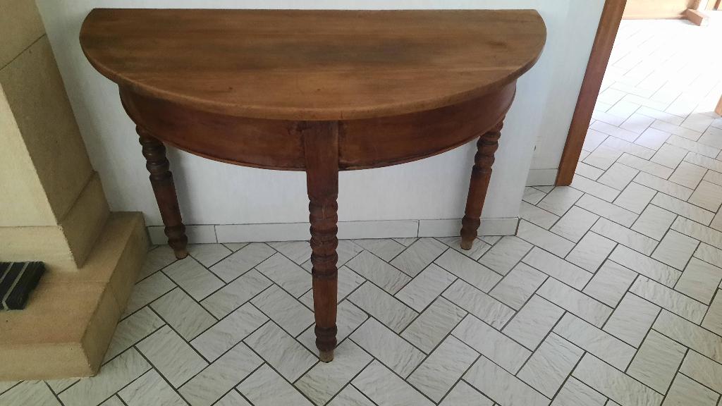 Table demi lune en chêne, Antiquités & Art, Enlèvement