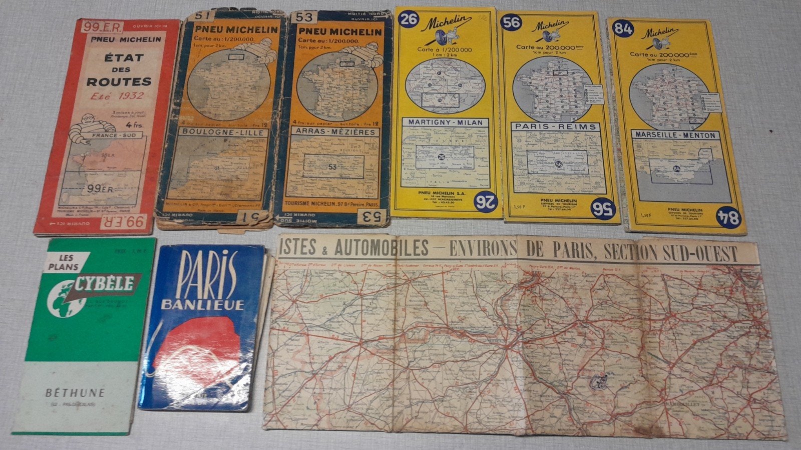 Cartes routières Michelin, Enlèvement ou Envoi, Utilisé, France, Autres types