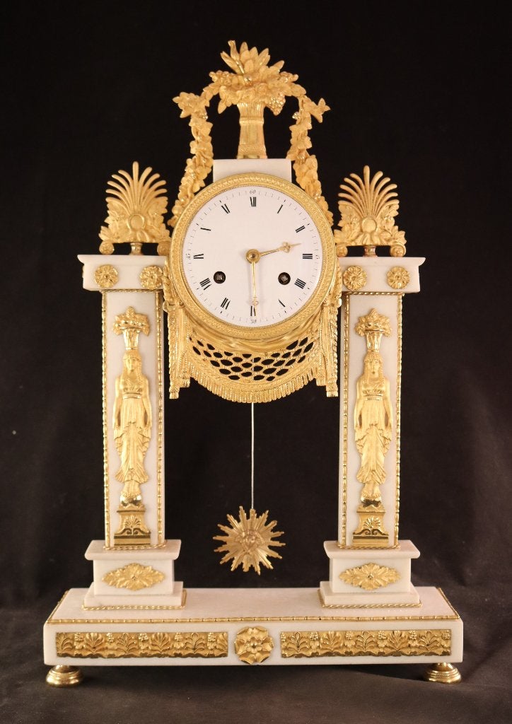 Portico pendule uit de Directoire periode, Antiek en Kunst, Ophalen of Verzenden