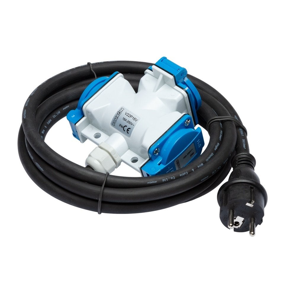 Verlengkabel 2,5m 3G 2.5mm2 met verdeeldoos, Verzenden