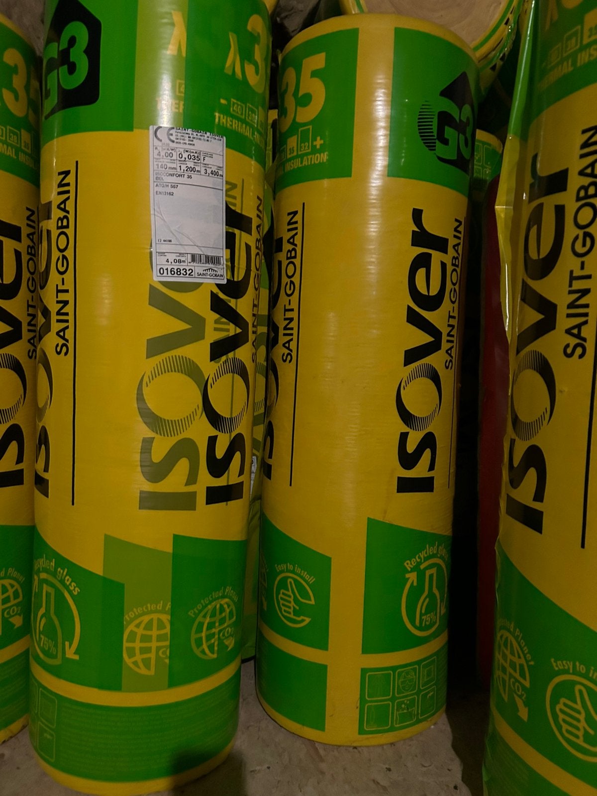 Laine de verre - Isover Isoconfort 35 140mm, Doe-het-zelf en Bouw, Ophalen, Zo goed als nieuw, Glaswol