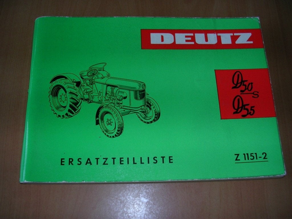 LIVRE DE PIÈCES DÉTACHÉES POUR TRACTEURS DEUTZ D50 S - D55, Articles professionnels, Agriculture | Tracteurs, Enlèvement ou Envoi