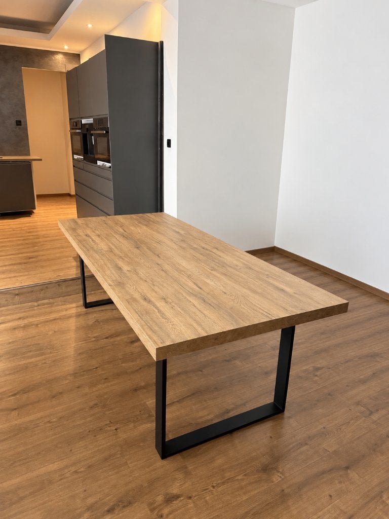 Table en bois - 8 personnes, Maison & Meubles, 200 cm ou plus, Cinq personnes ou plus, 50 à 100 cm, Comme neuf