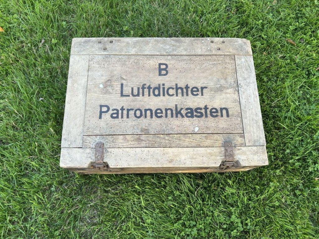 wo2 - Duitse munitiekist B Luftdichter Patronenkasten - MG, Verzamelen, Ophalen of Verzenden, Landmacht, Kist of Geocache