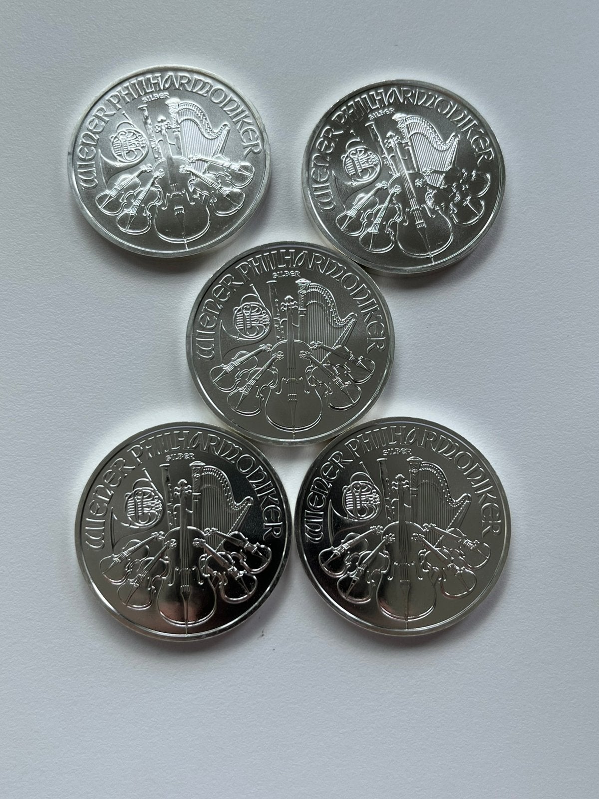 5 zilveren munten 1oz Philharmoniker 2023, Ophalen of Verzenden, Zilver
