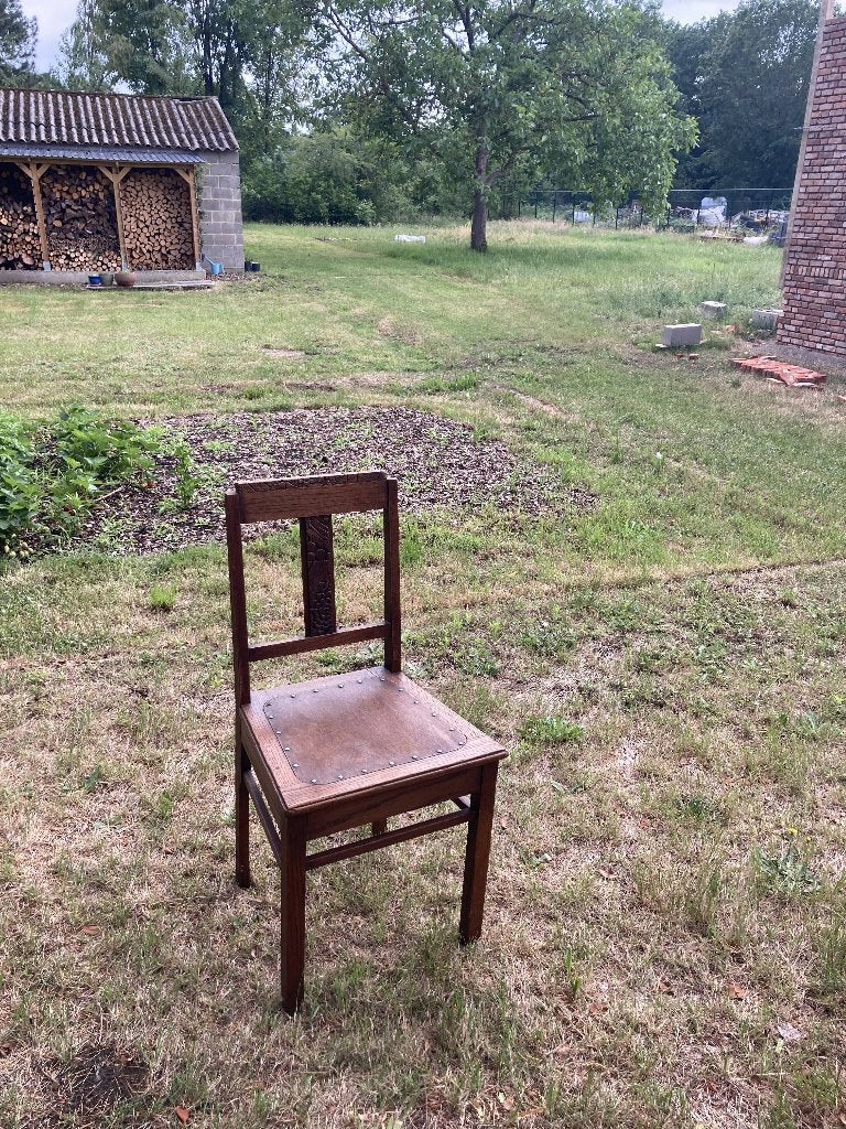 Chaises vintage en chêne — 4 pièces, Maison & Meubles, Chaises, Utilisé, Quatre, Bois, Brun, Enlèvement