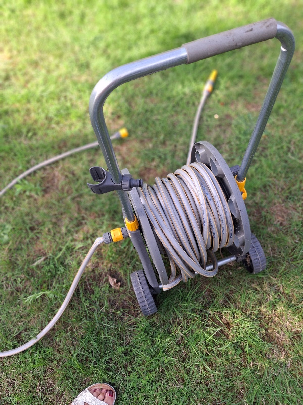 tuinslang met haspel, Ophalen, Gebruikt, Tuinslanghaspel
