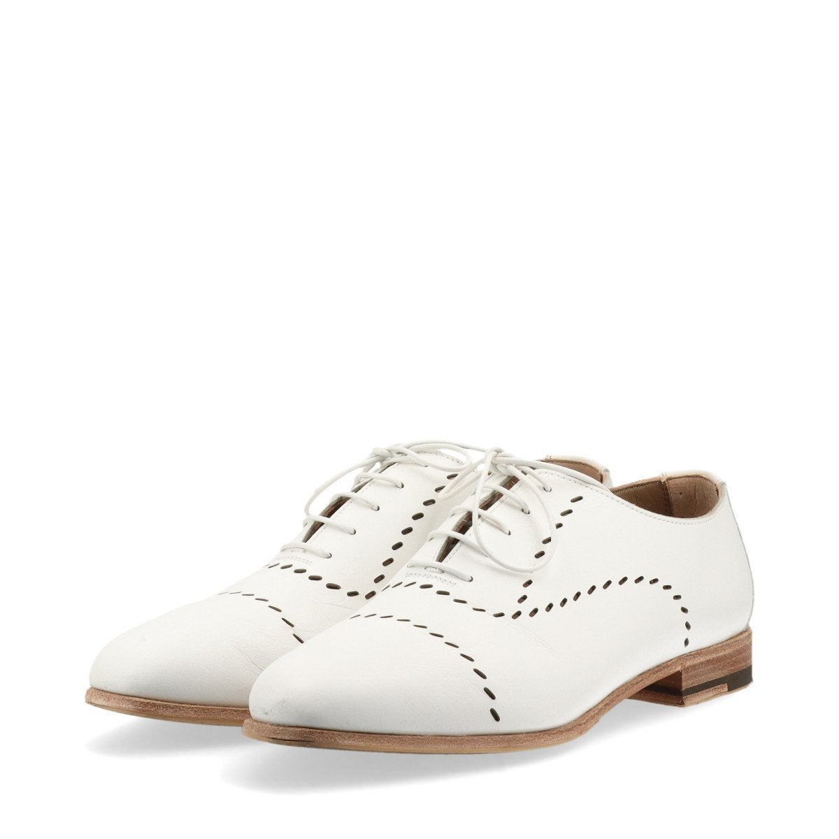 Derbies Hermès 37, Hermès, Porté, Blanc, Chaussures basses