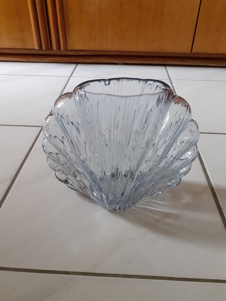 Glazen vaas, schelpvorm, Huis en Inrichting, Woonaccessoires | Vazen, Overige kleuren, Nieuw, Ophalen of Verzenden, Glas