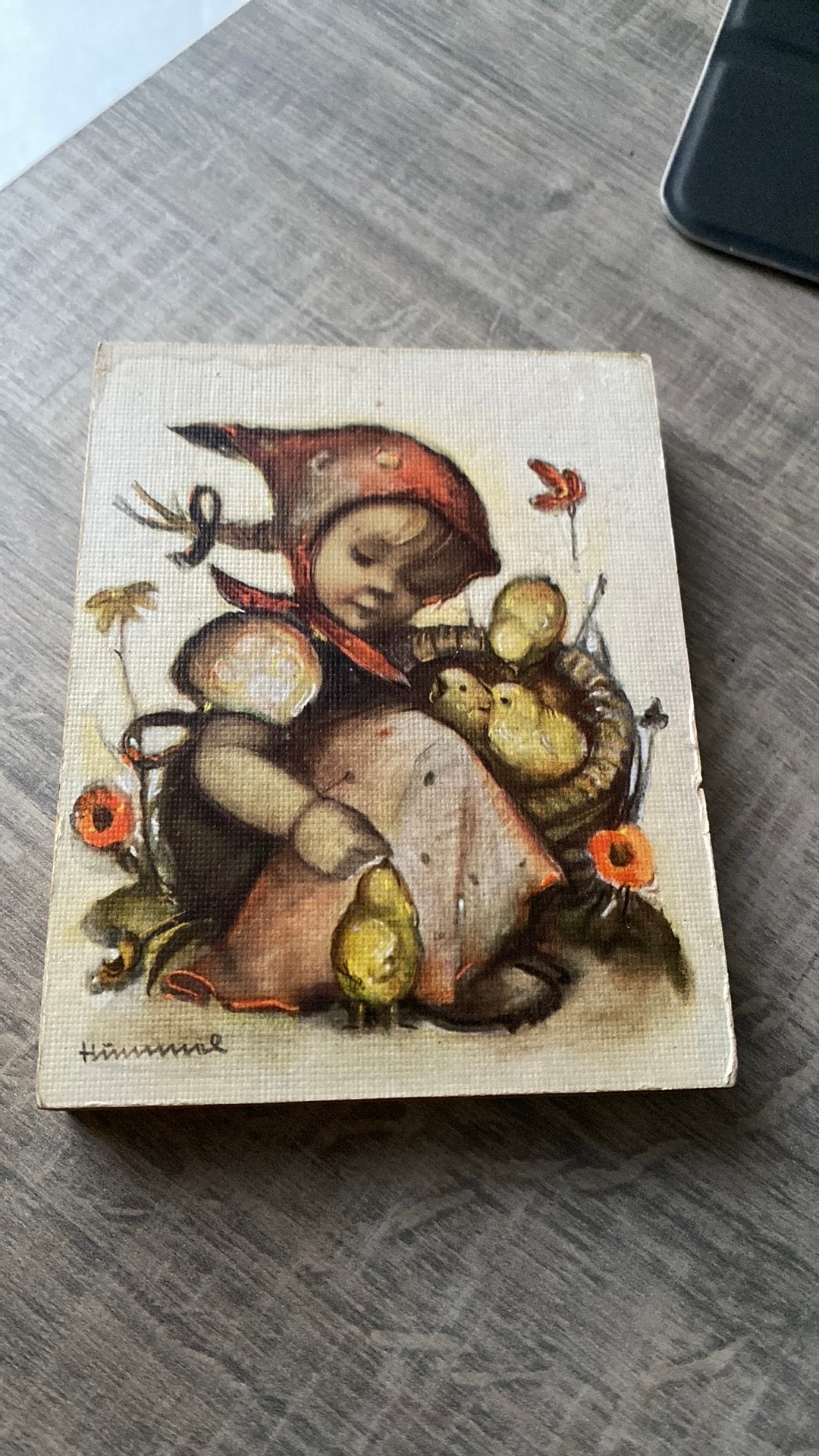 M.I. Hummel vintage houten wandplaat, Antiek en Kunst, Ophalen