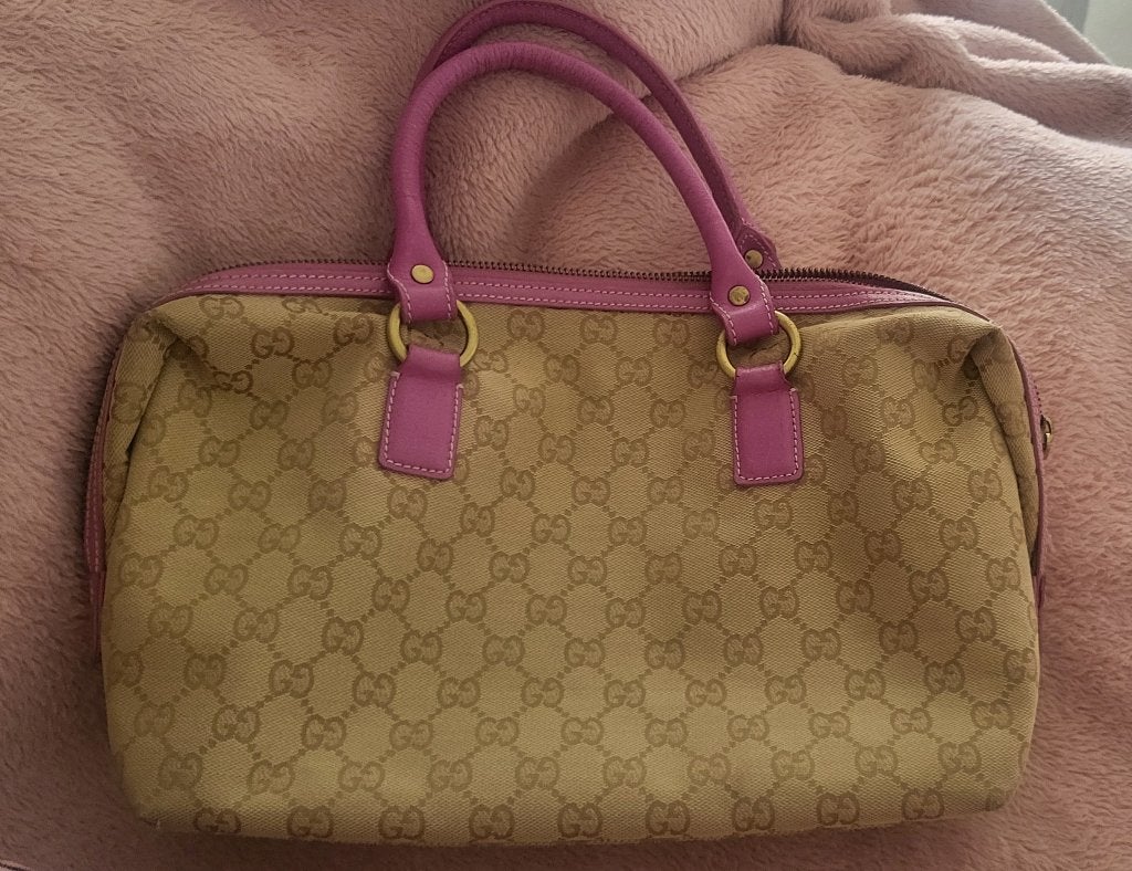 Sac gucci beige rose fushia, Enlèvement ou Envoi, Utilisé, Beige, Sac à main