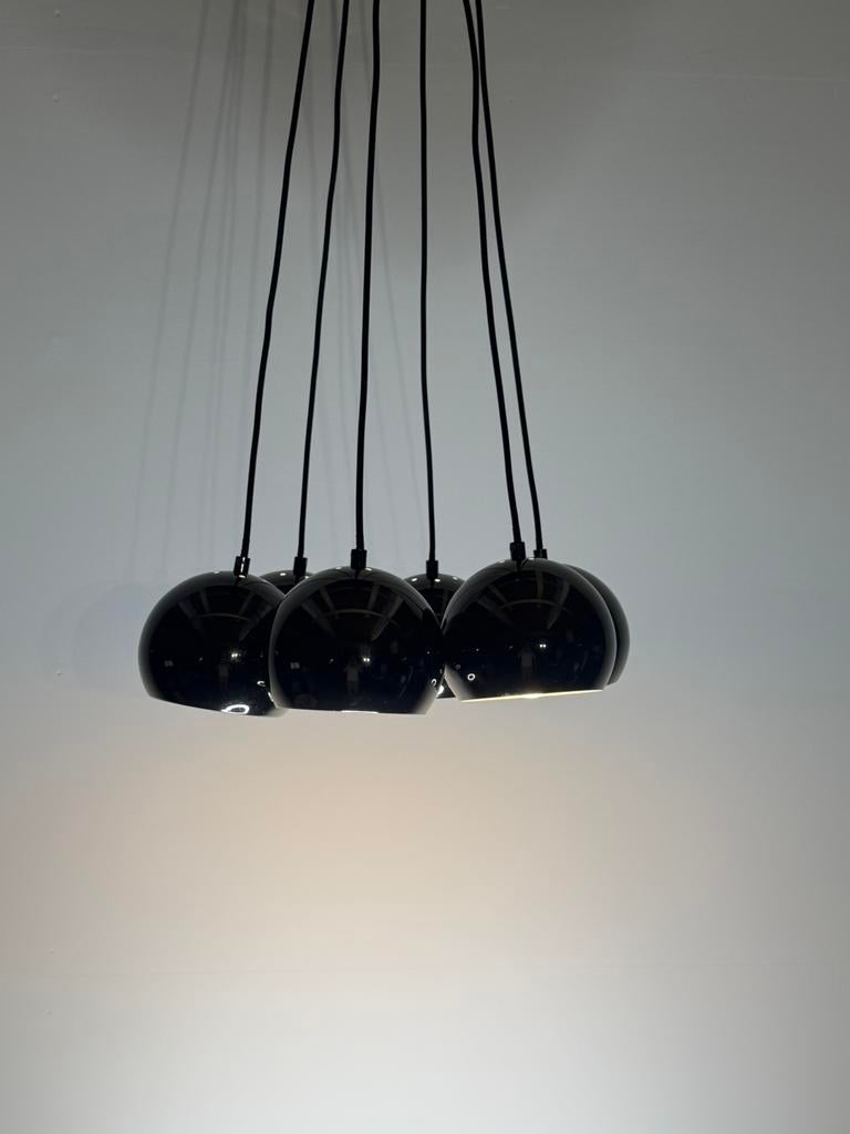 Massive hang lampen 6 bollen, Ophalen, 70s, Zo goed als nieuw, Metaal
