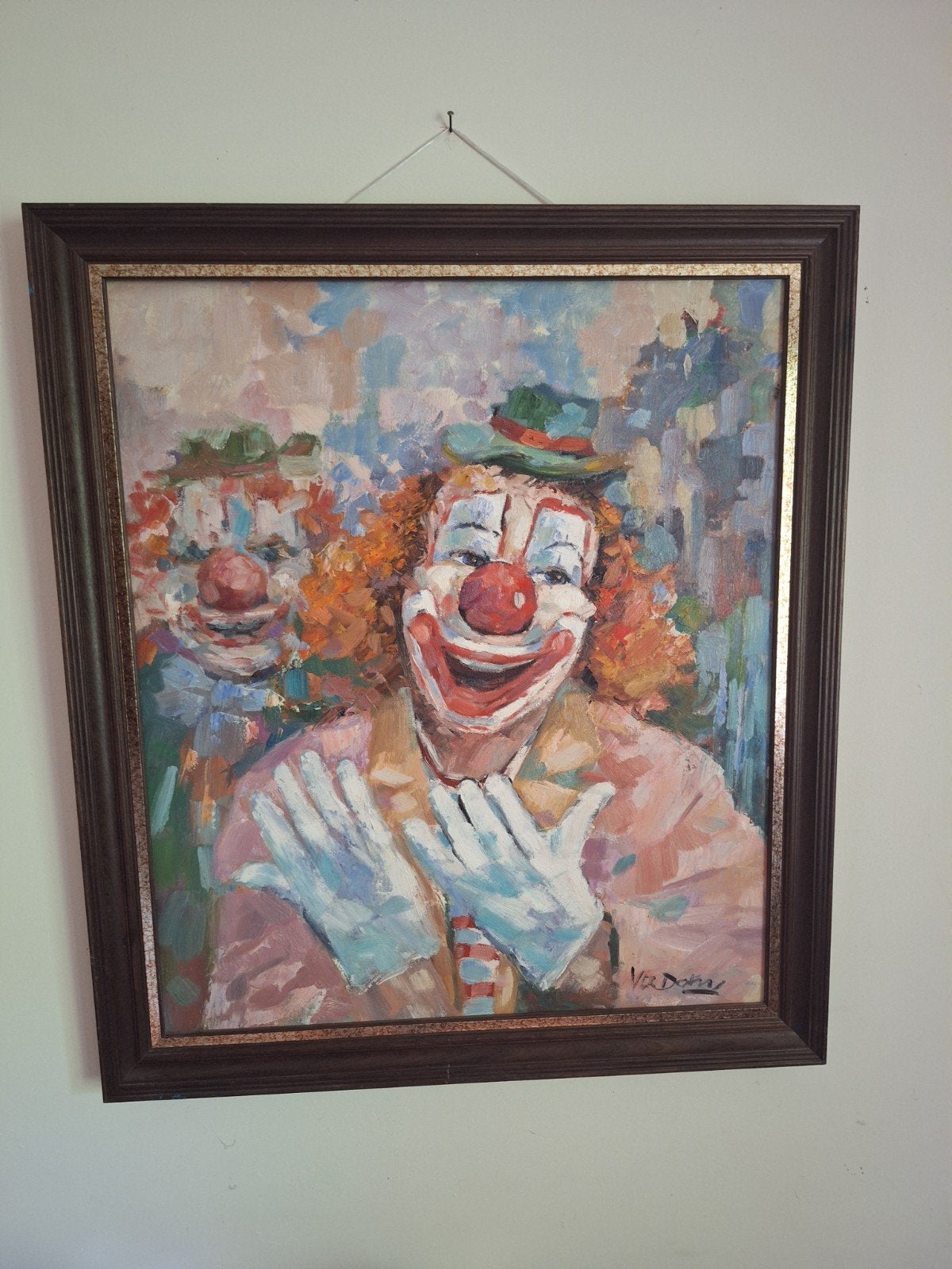 Schilderij 2 clowns, Antiek en Kunst, Kunst | Schilderijen | Klassiek, Ophalen
