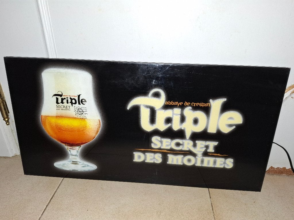 Lichtreclame Triple secret de moines, Ophalen of Verzenden, Nieuw, Lichtbak of (neon) lamp