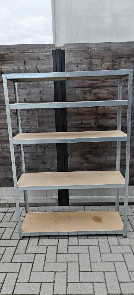2 stevige metalen opbergrekken – garage/berging, Huis en Inrichting, Ophalen, Zo goed als nieuw