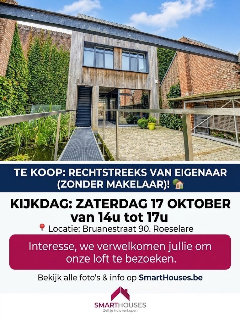 Loft met polyvalente ruimte/KIJKDAG ZAT 17/10 tss 14-17u, Roeselare, 500 tot 1000 m², 667 m², 3 kamers