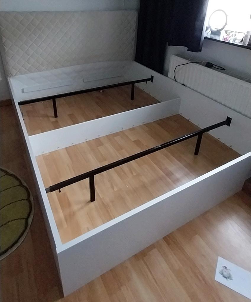 Bed 160x200, Huis en Inrichting, Slaapkamer | Bedden, Ophalen, Gebruikt, Wit, Tweepersoons