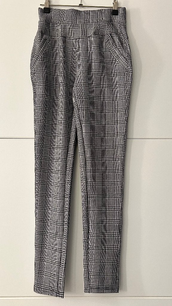 Zwart-witte geruite broek, Kleding | Dames, Zwart, Ophalen of Verzenden, Zo goed als nieuw, Maat 36 (S)