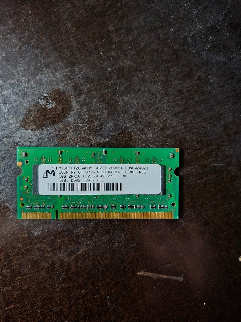 1Gb DDR2 667 CL5 laptop, Informatique & Logiciels, 667Mhz, Enlèvement ou Envoi, Utilisé, Laptop