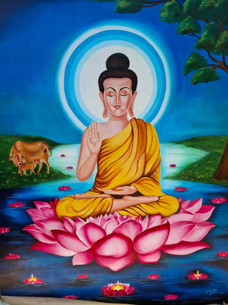 Buddha schilderij, Antiek en Kunst, Kunst | Schilderijen | Modern, Ophalen