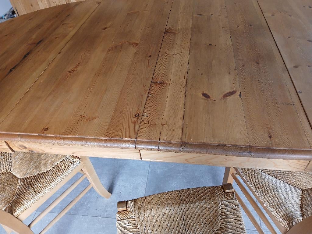 Tafel en 8 stoelen, Huis en Inrichting, Tafels | Eettafels, Gebruikt, 100 tot 150 cm, 100 tot 150 cm, Vijf personen of meer, Rond