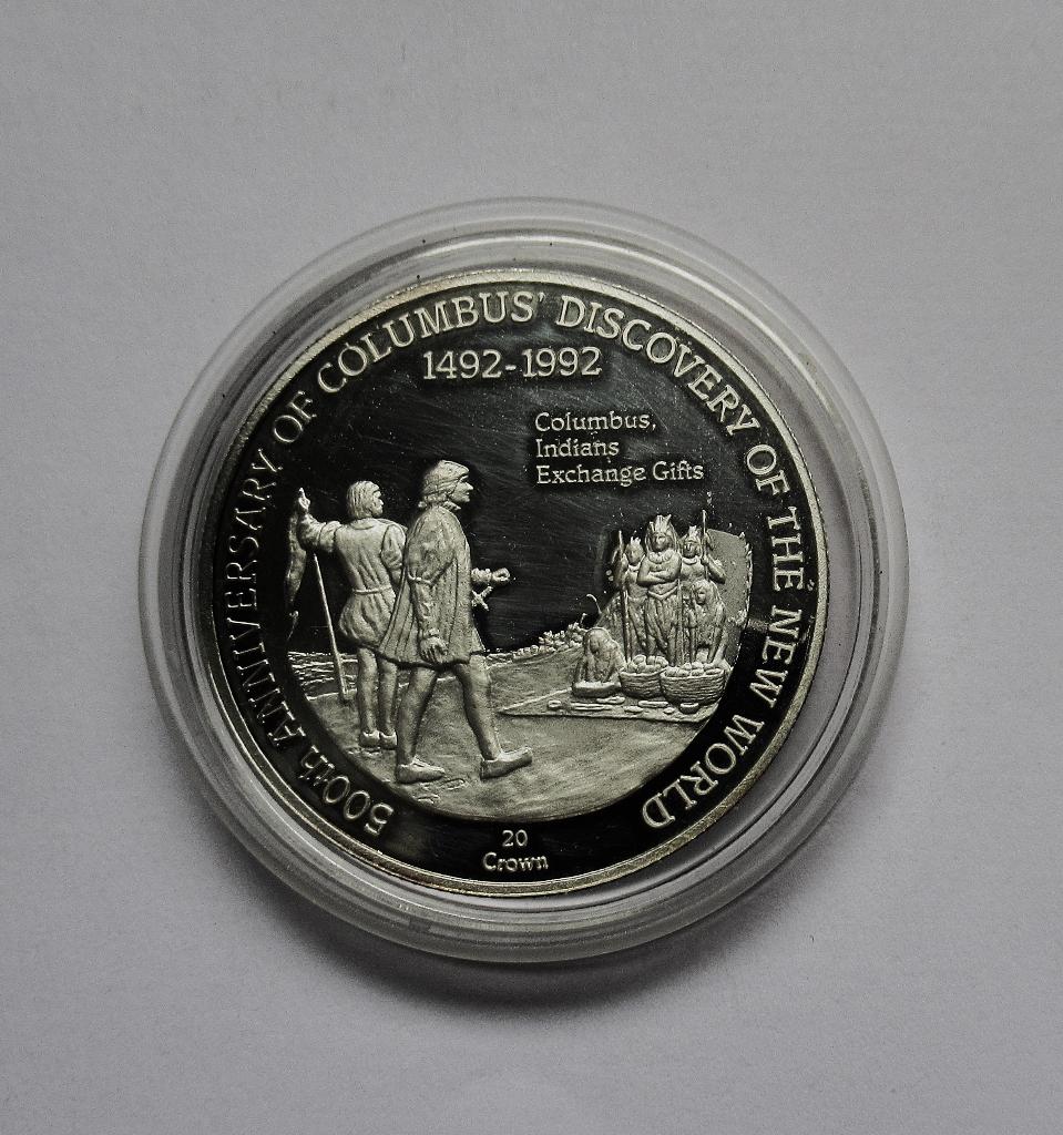 Îles Turques-et-Caïques 20 couronnes 1992, Timbres & Monnaies, Envoi, Amérique du Sud, Argent