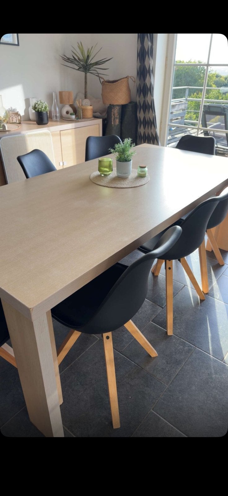 TABLE A MANGER + 6 chaises, Enlèvement ou Envoi, Utilisé