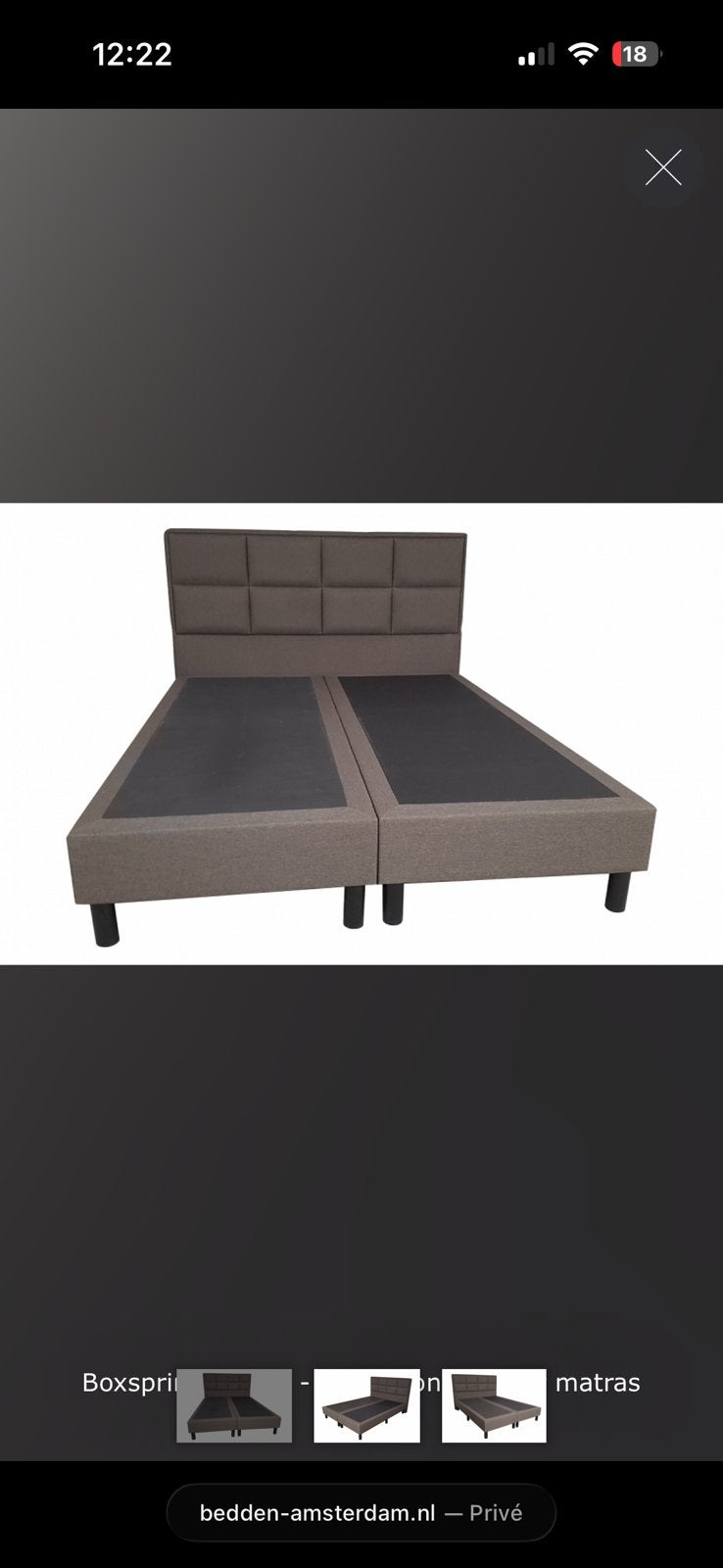 Boxspring, Huis en Inrichting, Slaapkamer | Bedden, Ophalen, Zo goed als nieuw, Bruin