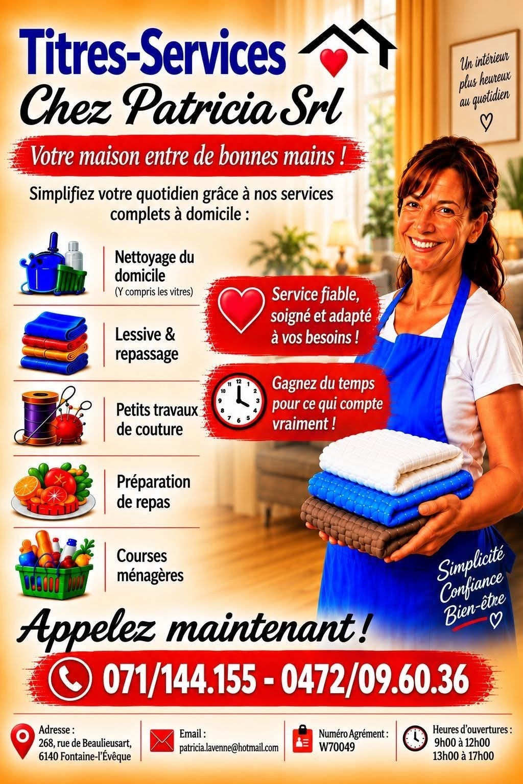 Offre d’emploi – Aide-ménagère Titres-Services (H/F/X), Offres d'emploi