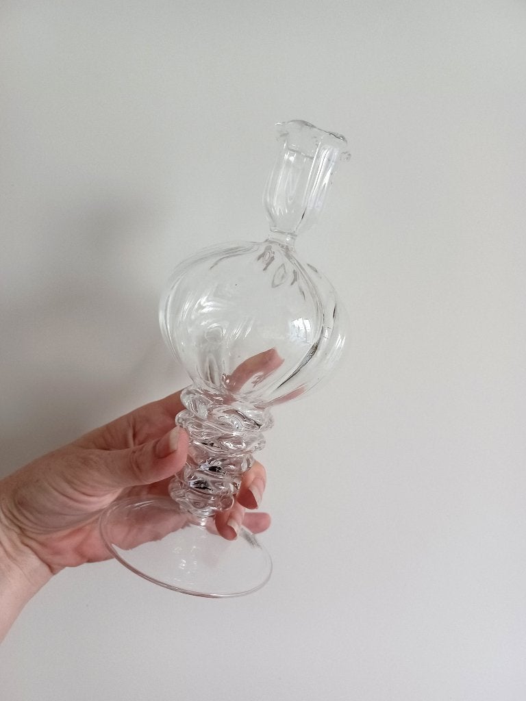 Originele Des Pots, handgeblazen kandelaar/vaasje, Overige merken, Ophalen of Verzenden, 21 cm, Kandelaar