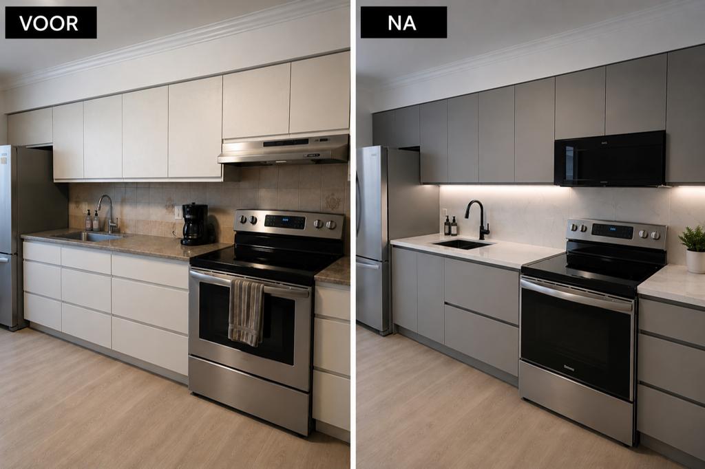 Keuken wrappen, vernieuwen , renovatie , beste kwaliteit, Ophalen, Zo goed als nieuw